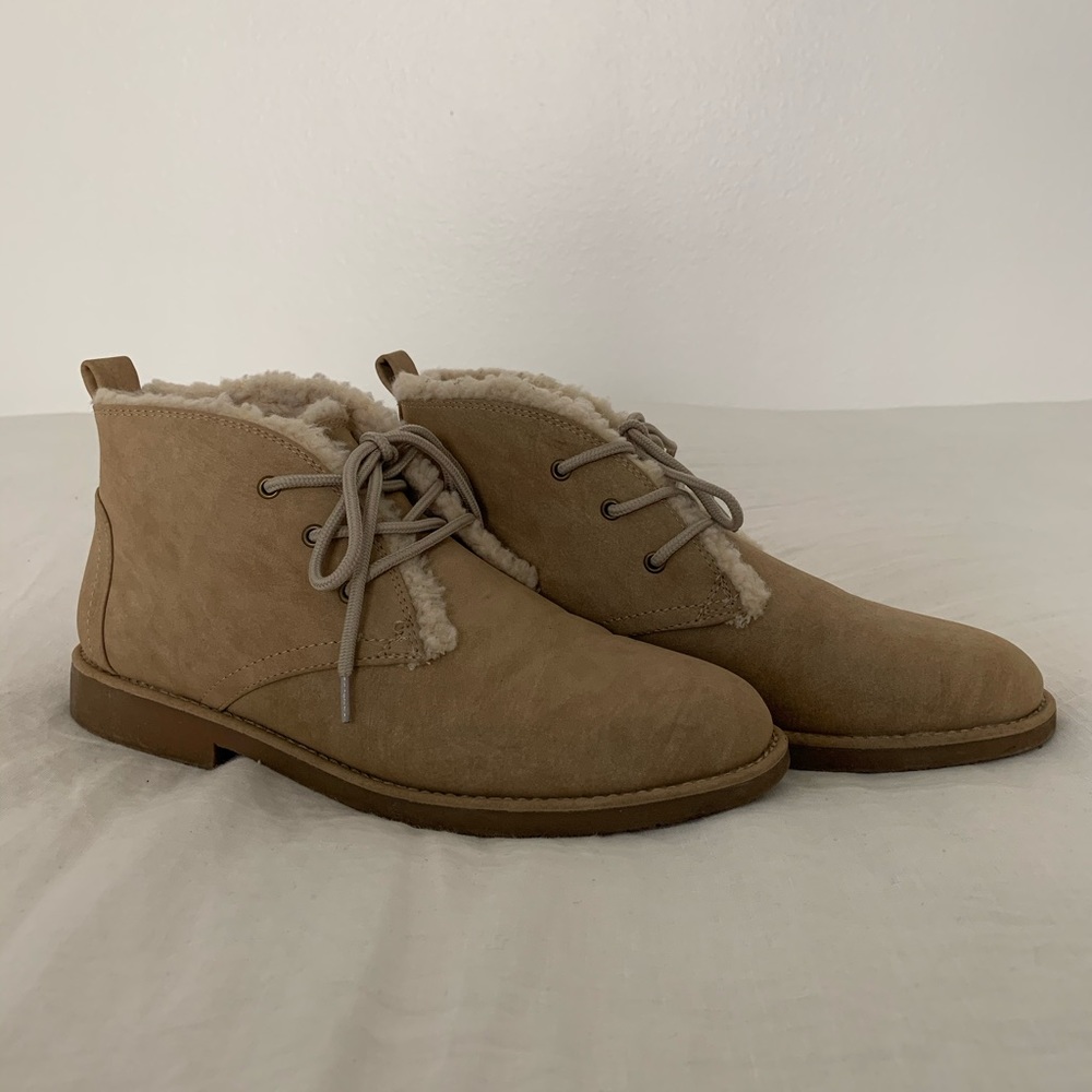 Brown Ankle Boots with Sherpa Lining